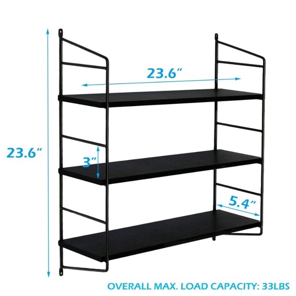 Black Wall Shelf Modern Floating Shelves - Picture 5 of 8